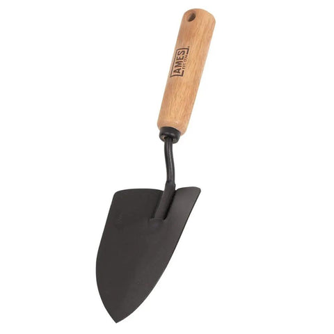 Tempered Steel Hand Trowel With Wood Handle 13 Inch Garden Tool For Planting Transplanting Weeding And Soil Smoothing
