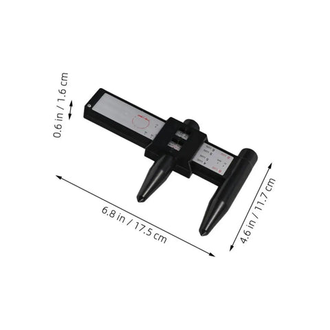 OHPHCALL 2pcs Wheel Hub Diameter Ruler ABS Measuring Tool for Automotive with measurement scale and black design.