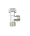 Built Tough Three Way Brass Diverter Valve With Easy Grip Handle And Leak Free Seals Nickel Plated Half Inch Threaded Tee Connector.