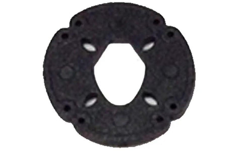 Black circular component for Beefy Ultra Durable Polypropylene Wakizashi Trainer With Light Sheath Realistic Weight And Feel Faux Woodgrain Texture