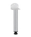 Gray cold rolled steel adjustable furniture leg with screws, precise height adjustment from 1.2 to 11.8 inches, one piece