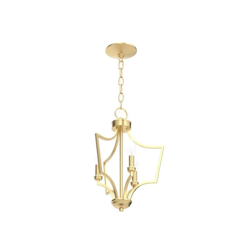 Gold Chandelier Pendant Light For Kitchen Island Dining And Living Room With Matte Gold Finish Mid Century Modern Open Frame Geometric Metal Design Featuring Three Upward Arms For A Dope Everyday Vibe