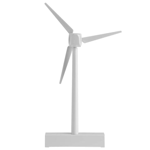 Sun Powered Mini Desktop Wind Turbine For Home Office And Classroom Decor, ABS Plastic Solar Windmill Model, front view.