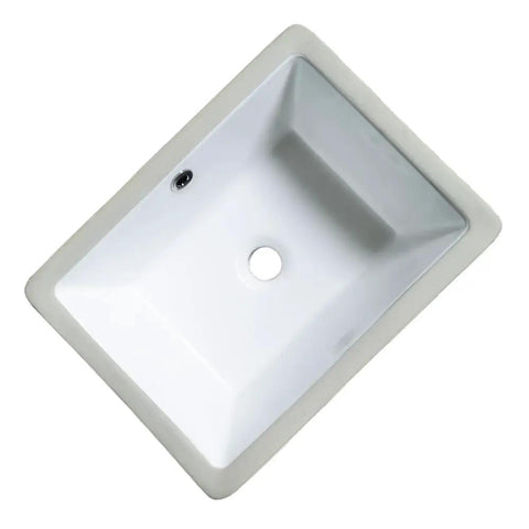 Compact White Porcelain Undermount Bathroom Sink For Small Bathrooms And RVs Rectangular Ceramic Basin With Overflow