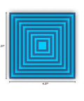 Game-Changing Layering Frame Die-Cuts Set For Scrapbooking And Card Making, 16 Pcs Metal Cutting Dies 11.1x11.1cm, blue square layering