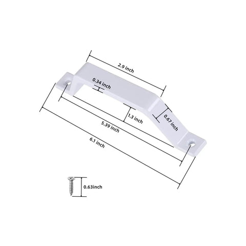 2 Pack Sliding Barn Door Handles In White, 6.1 Inch Long Aluminum Alloy Gate Handles For Garage Doors, screw included