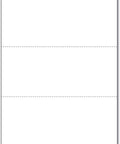 Perforated paper sheet, white 8.5 x 11 inch with two horizontal tear perforations across the width (front view).