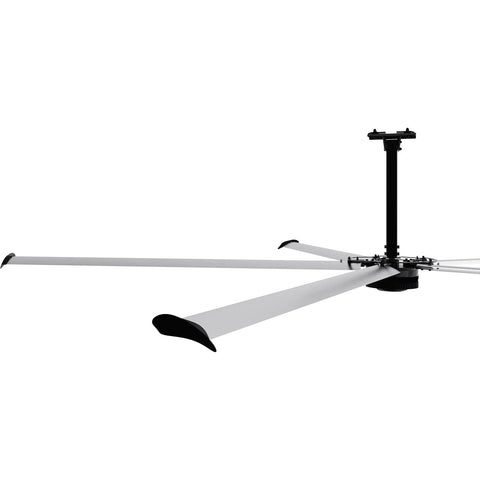 High Octane 24 Ft HVLS Industrial Ceiling Fan With 208 To 240 Volts 3 Phase Rig for warehouse air circulation, showing blades.