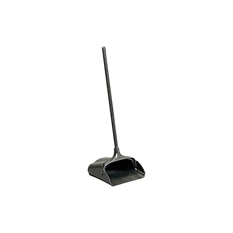 Heavy Duty Dustpan With Long Handle And Pivoting Pan For Easy Debris Dumping In Lobby Restaurant Office And Home Use Black Plastic