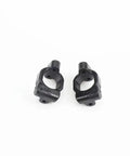 Front C Hub Carrier And Caster Block Set For 1/10 Scale RC Cars Upgrade Replacement Parts, rigid black plastic construction, two pieces.