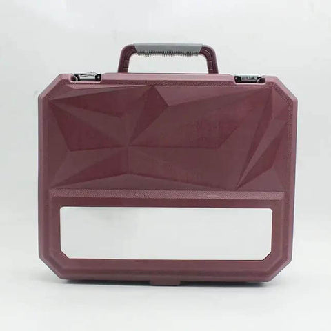 Top Shelf 12V Lithium Cordless Drill Power Tool Set With 58 Pcs Heavy Duty Carbon Steel Bits And Metric Screwdriver Bits solid red carrying case.
