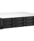 Heavy Duty 2U Rackmount Network Attached Storage Server Featuring Intel Celeron Processor And Eight Gigabytes Of Memory, front view with multiple drive bays.