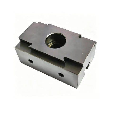 One Piece M8 Double Sided Clamping Block For CNC Machining Quick Swap Jaw Fixture with mounting holes and a sturdy design.