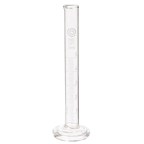 Top Shelf Borosilicate Glass Graduated Cylinders That Get The Job Done Fast In Any Lab Setup With Crisp Volume Readings For Chemistry Class And Science Fair Projects Five Ml Pack, 5mL glass cylinder with clear markings.