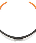 Top Tier Semi Frame Safety Glasses With Clear Lens Pack Serious Eye Protection And Scratch Resistant Coating seen from the front with orange side arms.