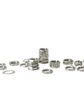 Slick Brass Hex Nuts And Washers Kit Compatible With F81 Barrel Connectors showing various nut and washer sizes for heavy duty use.