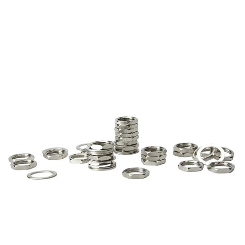 Slick Brass Hex Nuts And Washers Kit Compatible With F81 Barrel Connectors showing various nut and washer sizes for heavy duty use.