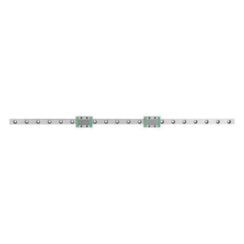 Miniature Linear Rail Bearing Guide Rail 400mm LML9B 9mm Wide With Two Slide Blocks for CNC Parts, straight view