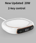 Premium Usb Cup Warmer Featuring Smart Thermostatic Three Heat Settings For Coffee Mug Milk Tea And Water Heating Coaster with digital display and 2-key control.