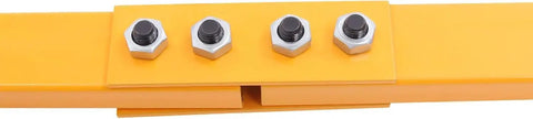 Heavy Duty Machine Skates 4409 Lbs Rock Solid Carbon Steel Industrial Dollies featuring yellow steel frame and bolts.