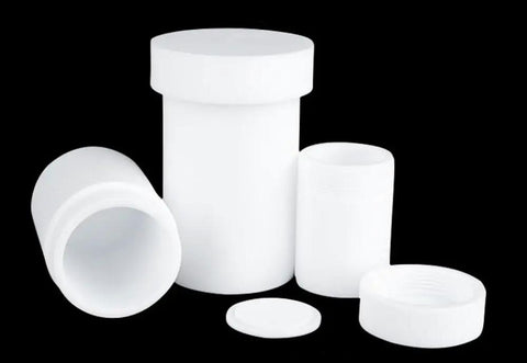 Heavy Duty PTFE Centrifuge Tube With Secure Screw Cap Rock Solid Chemical Resistance Built Tough For Hard Lab Jobs Holds 500ml multiple white vials