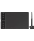 Compact Drawing Tablet With Slick Scroll Wheel And Ergonomic Stylus Delivering Sick Precision And Butter Smooth Pressure Response Perfect For Pc Artists Seeking Zero Lag Creativity And Hassle Free Setup In Sleek Black, showing tablet and stylus.
