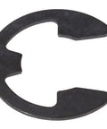 Durable Spring Steel E Clips With Black Oxide Finish One Eighth Inch Ten Pack Retaining Clips For Auto And Machinery Gearhead DIY Projects Rust Resistant Easy Install High Strength Clips. Close-up view of E-clip.