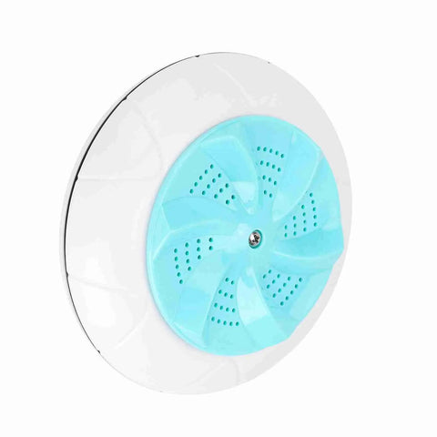 Portable USB Mini Washing Machine With Turbo Hydro And Ultrasonic Vibes For A Sick Clean On Delicates, compact design with blue rotor.