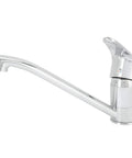 Maqulae Copper Kitchen Faucet with G1/2in Thread, Hot and Cold Water Sink, sleek chrome design, 360-degree swivel spout.