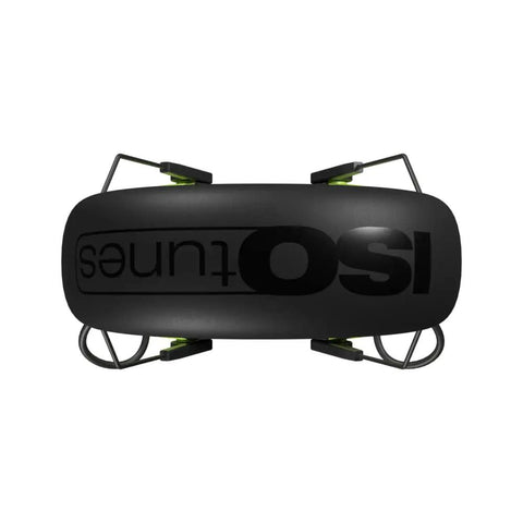 Top view of Noise Isolating Bluetooth Earmuffs For Worksite, Boss Level Comfort, 24 dB NRR Noise Reduction, Safemax 85 dB Volume Limit.