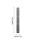 Rotating Concealed Hinges Set 10 Pieces Heavy Duty Butt Door Hinges for Cabinets and Furniture, vertical view with dimensions