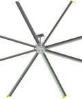 Kick Heat To The Curb With This Heavy Duty Industrial Ceiling Fan Featuring Eight Tough Blades And Massive Sweep For Warehouses Factories And Gyms 110V Shop Floor Chill view from below showcasing aluminum blades and motor.