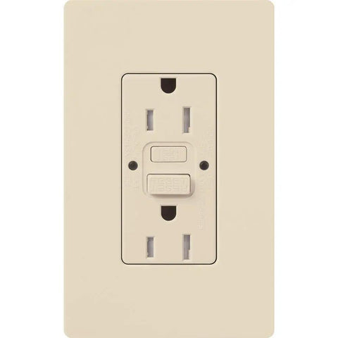 15 Amp Tamper Resistant GFCI Duplex Receptacle In Light Almond With Self Test Every 30 Seconds No Fuss Install Without Wall Plate