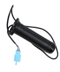Ride Smooth With This Electric Scooter Throttle Handle Featuring 3-Speed ABS Switch For Precise Control And Weather-Resistant Waterproof Design To Up Your Daily Commute Game. black 3-speed scooter throttle handle with blue connector and cable