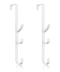Over The Door Hooks Hanger 2 Pack White, Sturdy Metal Door Organizer For Coats Clothes Backpacks Hats And Towels
