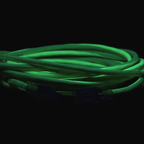 Heavy Duty Indoor Outdoor Extension Cord 50 Ft 14/3 AWG SJTW With Lighted Plug Go To Workhorse for Any Job Site Weather Resistant and Flexible ZillaGreen glowing