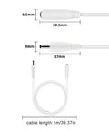 Male To Female Power Extension Cord With Rock Solid Molded Grip Housings For Routing Existing Power Cable And Getting That Long Run, showing measurements.