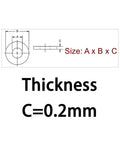 Ultra Thin Stainless Flat Washer 0.2mm Shim Set For M3 M4 M5 Hardware Pro Grade 4mm ID 9mm OD thickness diagram