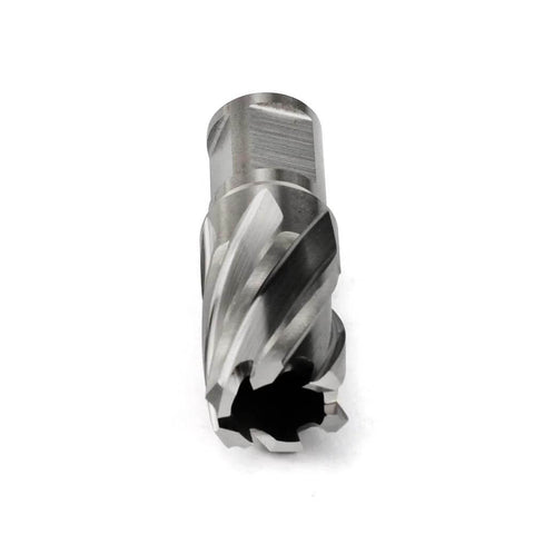 Oscarbide annular cutter with Weldon shank for magnetic drill press; 7/8 in cutting diameter, 1 in depth