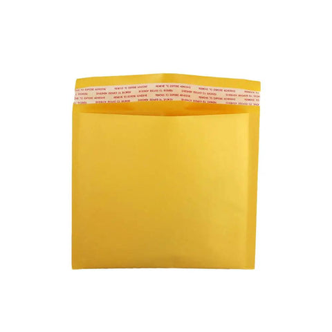 Front view of a gold 5 Pack 7.25 By 8 Inch Kraft Bubble Mailers Self Sealing Peel And Stick Padded Shipping Envelopes