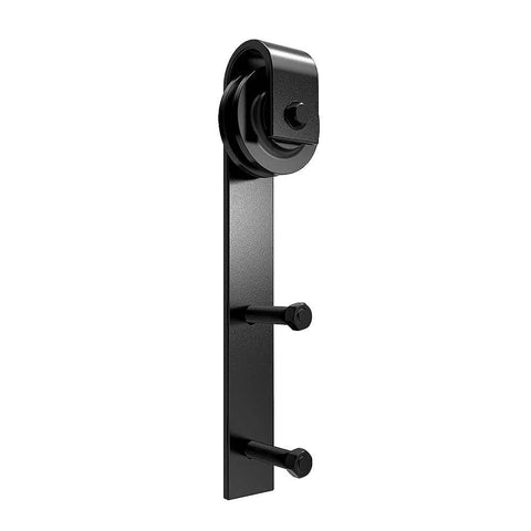 Heavy Duty Sliding Barn Door Roller Kit With Anti Jumper Stopper Floor Guide No Squeak Accessories For Third And Fourth Doors Easy Install Quiet Operation J Style Hardware Supports Up To 200 Lb Capacity - front view of single roller