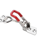 Six Pack Adjustable Steel Draw Latches with red handle for Cabinet Doors Toolbox and Trailers Heavy Duty Hasp Lock Clip with flexible mount