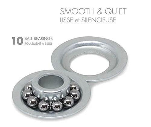 Close-up of 10 ball bearings for a Two Pack 2 Inch Nylon Garage Door Rollers With 11 Ball Bearings And 6.2 Inch Stem For 2 Inch Tracks