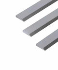 Top Shelf Jointer Planer Knife Set With Three High Speed Steel Blades For Craftsman Delta Jet And Ridgid 6 Inch Tools, three silver blades on white background.