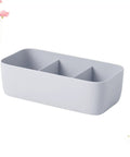 Keep Your Closet Chill With This Four Piece Sock And Underwear Storage Box Featuring Smooth Slide Compartments For Taming Piles And Sorting Gear With Ease - gray modular plastic drawer with two compartments.