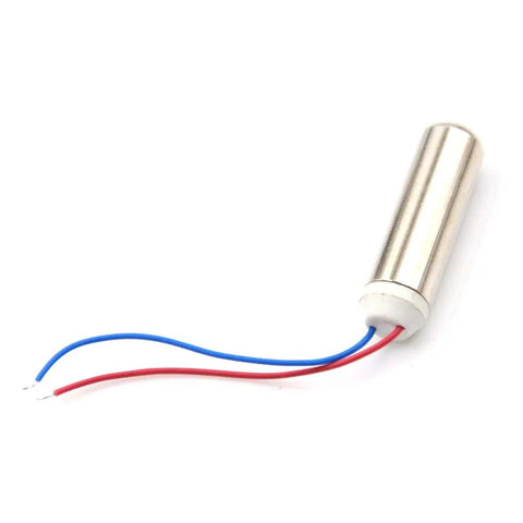 Waterproof Micro Vibration Motor 7x25mm Coreless Mini DC Replacement Motor with red and blue wires, shaftless design.