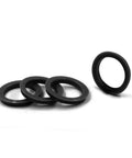 4 Pack Hub Centric Rings Poly Carbonate Wheel Adapters black rings on white background for alignment in Acura Honda Subaru