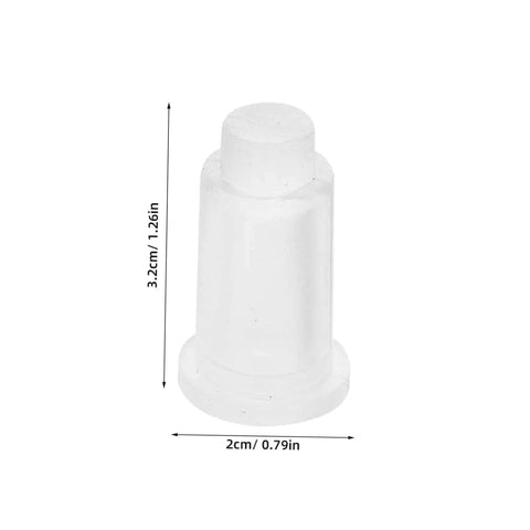Transparent rubber leg pad for electronic scales, dimensions 3.2cm height and 2cm width, part of 10 Pcs Scale Pan Feet Rubber Feet For Electronic Scales Replacement Parts Leg Pads For Weighing No Tools Needed Quick Install Easy To Attach Stabilize Your Scale And Improve Accuracy.