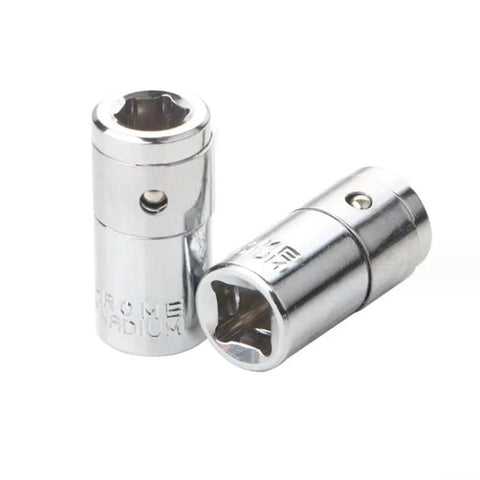 Hex Shank Socket Bit Adapter Set From One Quarter Inch Square Drive To One Quarter Inch Hex 2 Pack Chrome Vanadium Steel