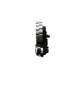 Robot vacuum wheel assembly, side view, black with metal gear, compatible with Ecovacs Deebot X1 Omni and X1 Plus.